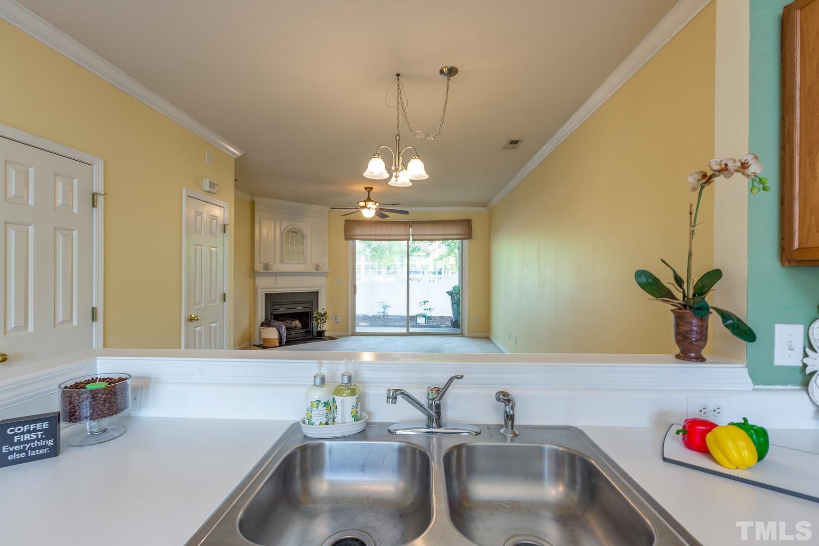 1731 Sorrell Brook Way Raleigh, NC 27609 - Photo 9 of 26 a bathroom with a sink a faucet a potted plant and a window