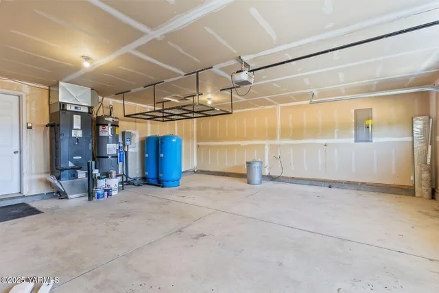 a view of a room with wooden walls