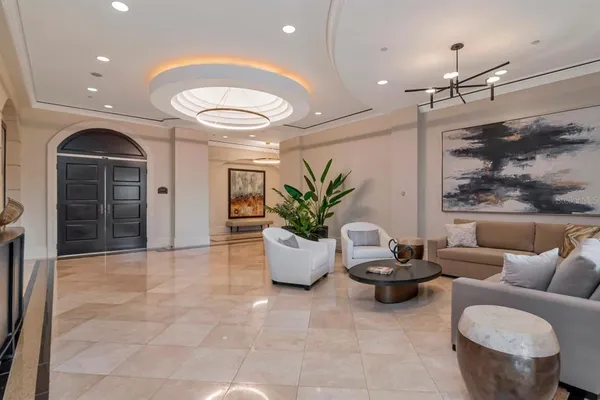 a living room with furniture
