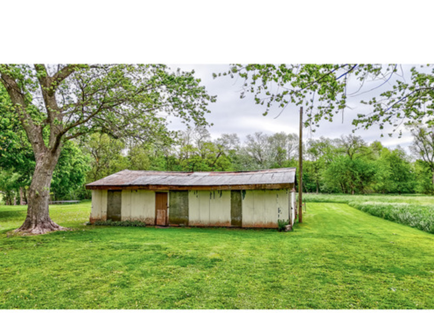 1907 Coalville Road Streator, IL 61364 - Photo 21 of 30 a view of a wooden house with a big yard and large trees