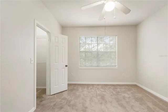 an empty room with a window