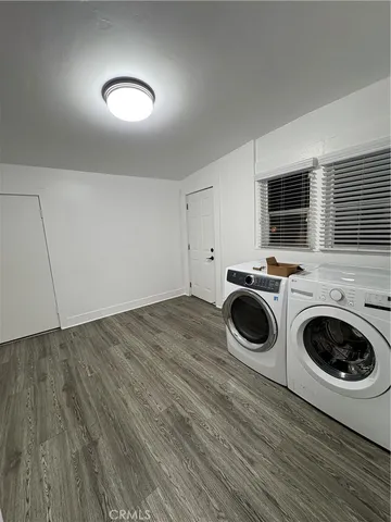 a view of a washer and dryer in a room