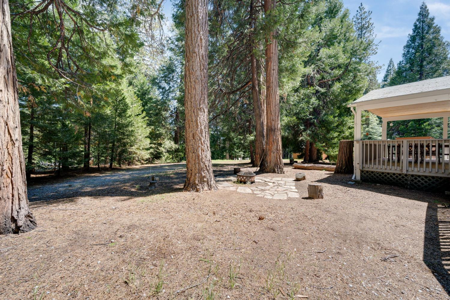 28722 Wood Road Pioneer, CA 95666 - Photo 27 of 39 a view of a chair and fire pit in the middle of a yard