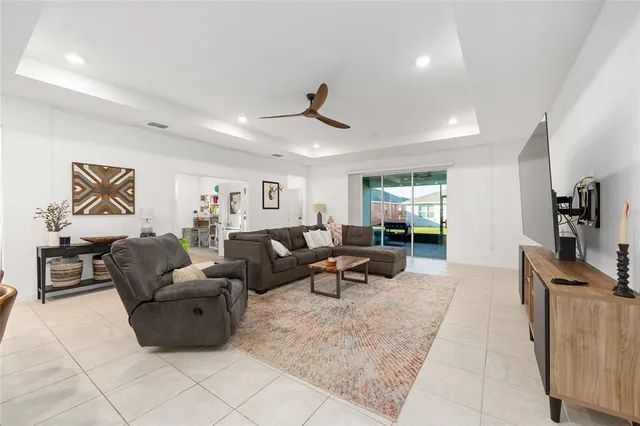 a living room with furniture