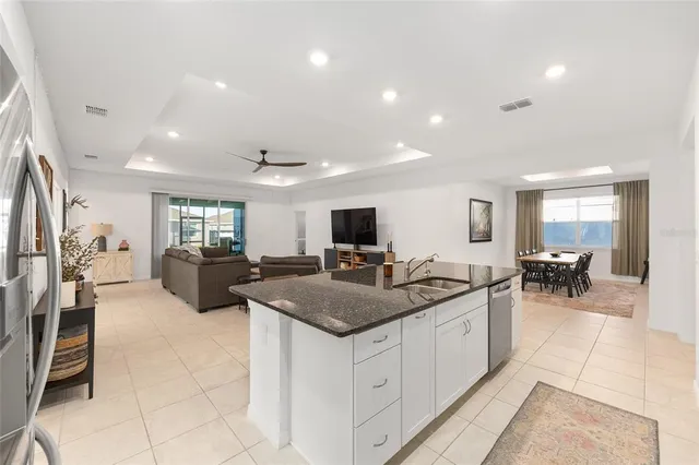 a kitchen with counter space cabinets and appliances