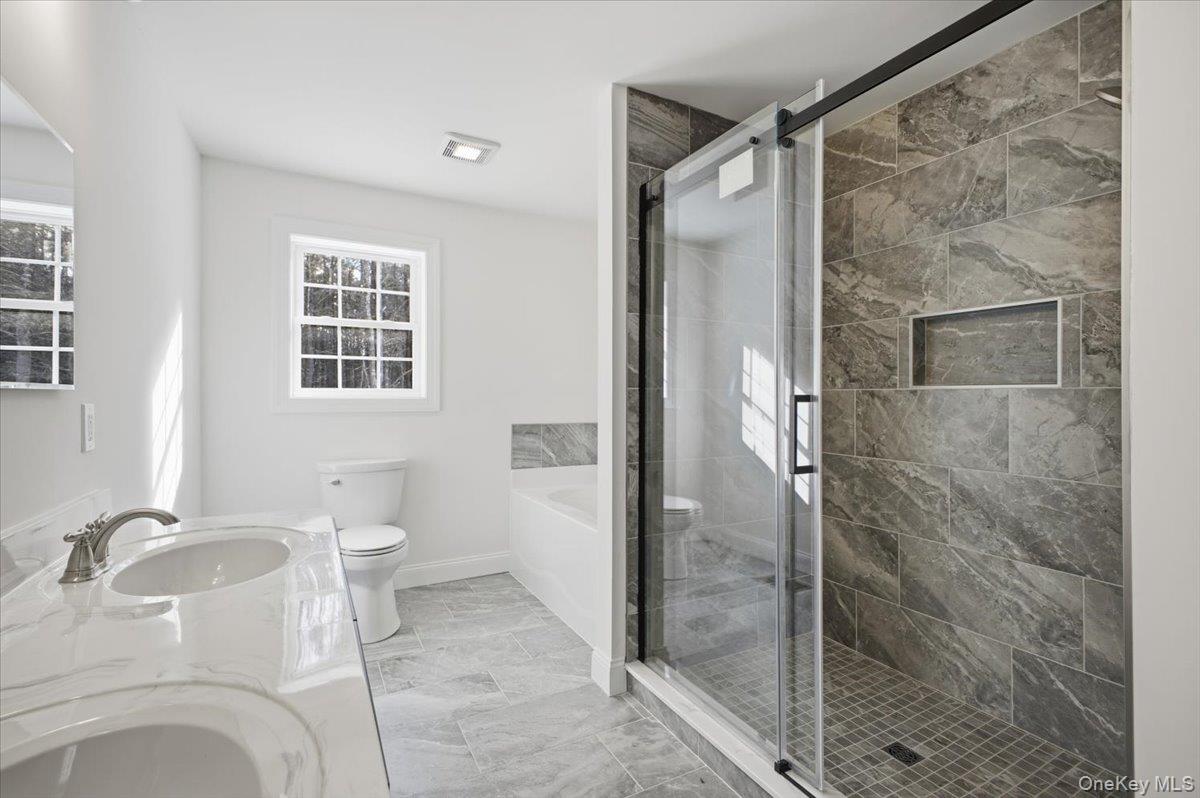 196 Fawn Hill Road Prattsville, NY 12468 - Photo 28 of 45 a bathroom with a toilet and a shower