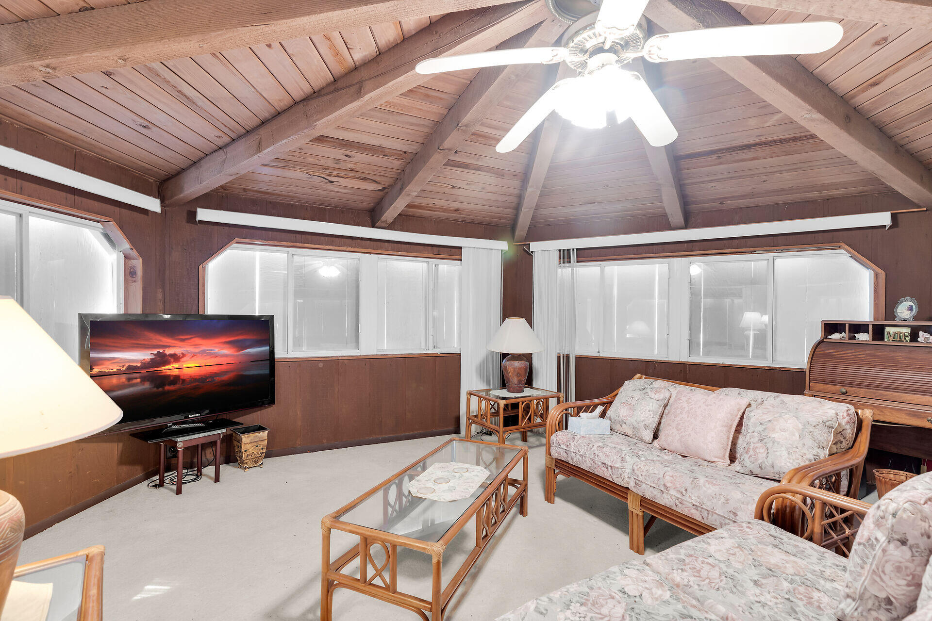 Undisclosed Address Key Largo, FL 33037 - Photo 59 of 69 a living room with furniture a projector and screen