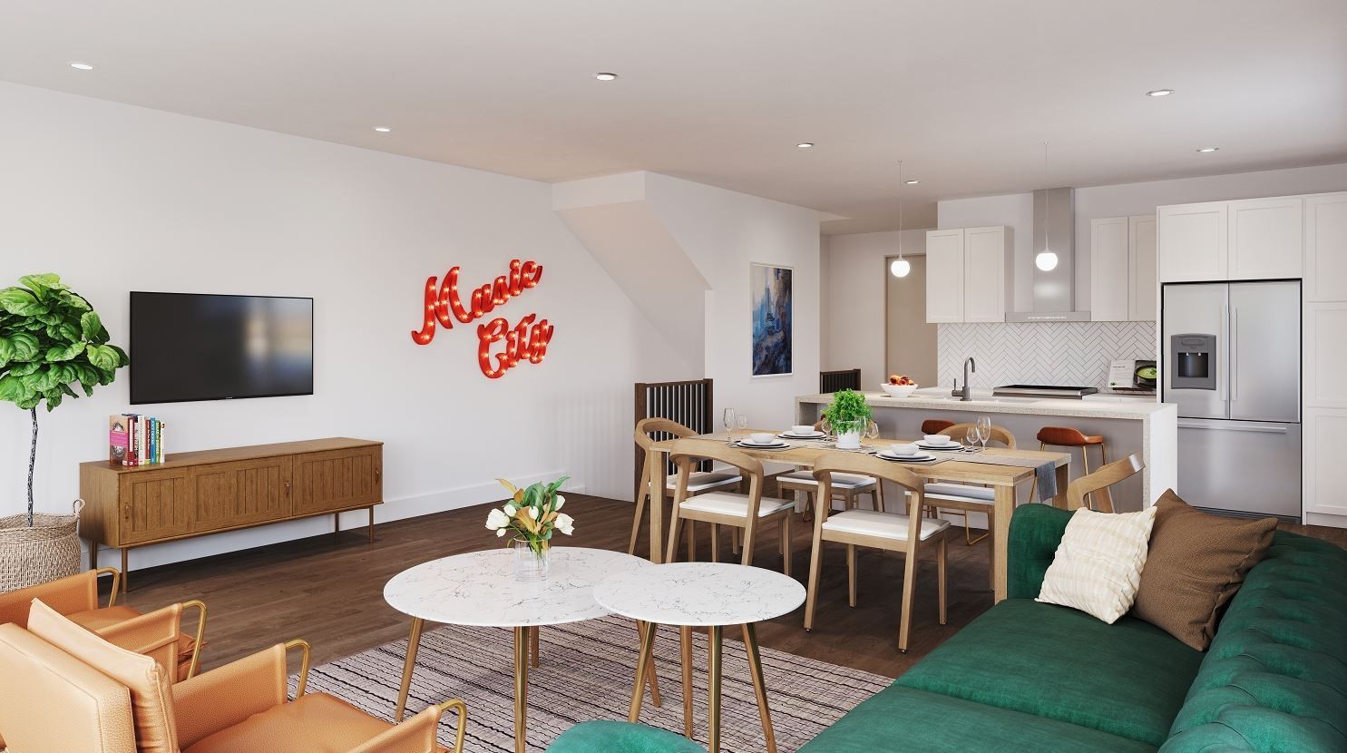 2176 Carson Street, Unit 23 Nashville, TN 37211 - Photo 2 of 5 a living room with furniture kitchen view and a flat screen tv