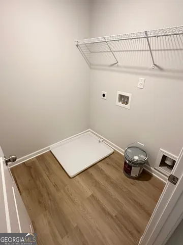 a view of a room with racks on the wall