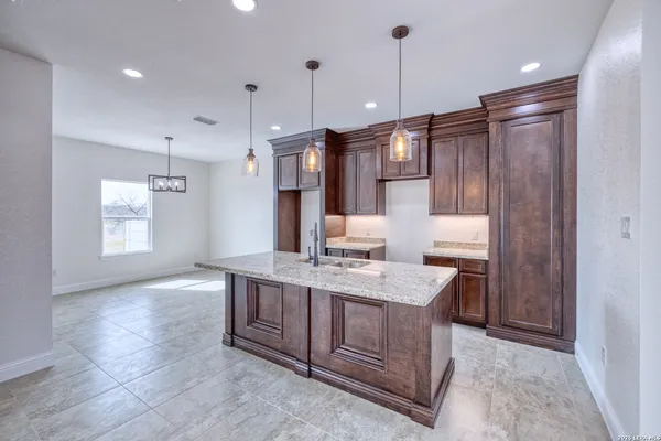 a view of kitchen island with furniture