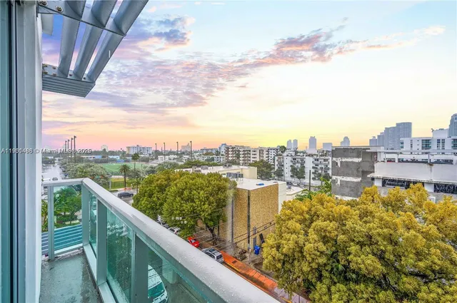 a view of a city from a balcony
