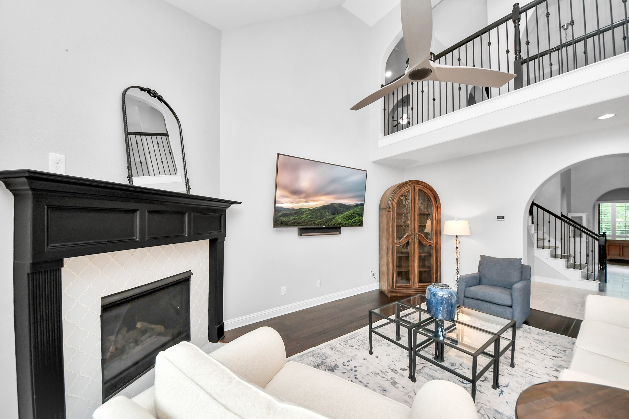 2811 Hadley Springs Lane Spring, TX 77386 - Photo 16 of 50 a living room with furniture and a fireplace