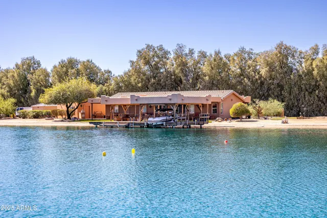 a view of a city and a lake