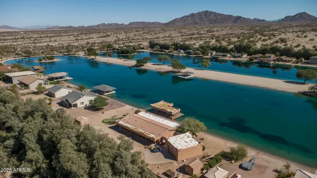 a view of a lake with outdoor space