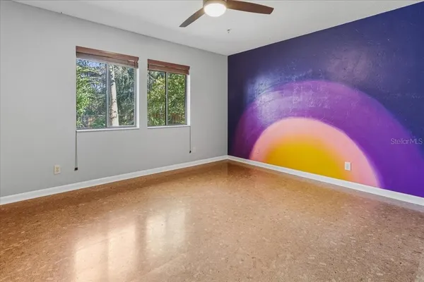 an empty room with a window