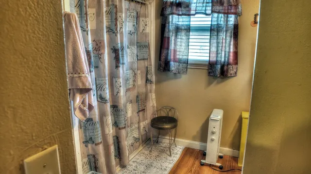 a bathroom with a shower