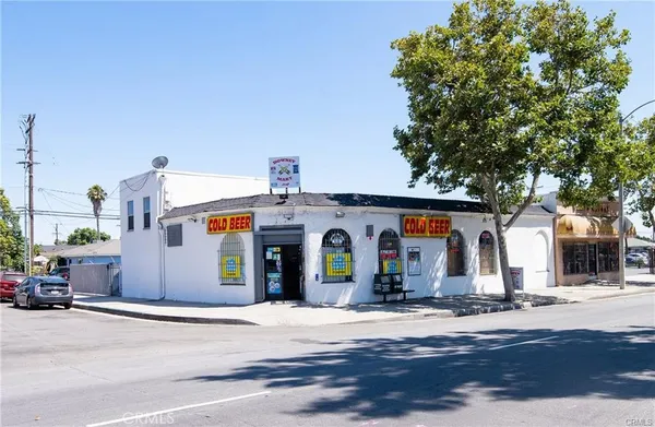 a front view of a building with street