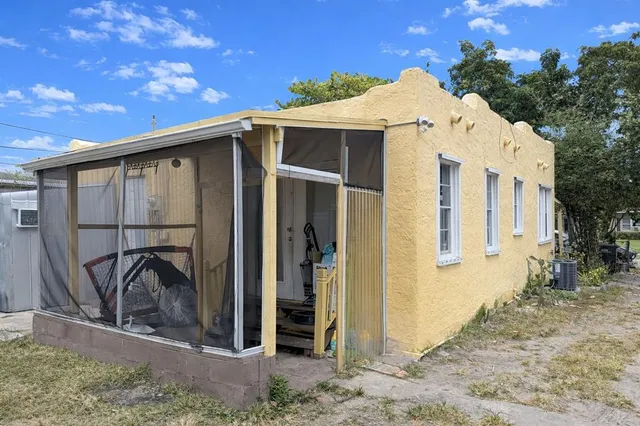 a view of a house with a patio