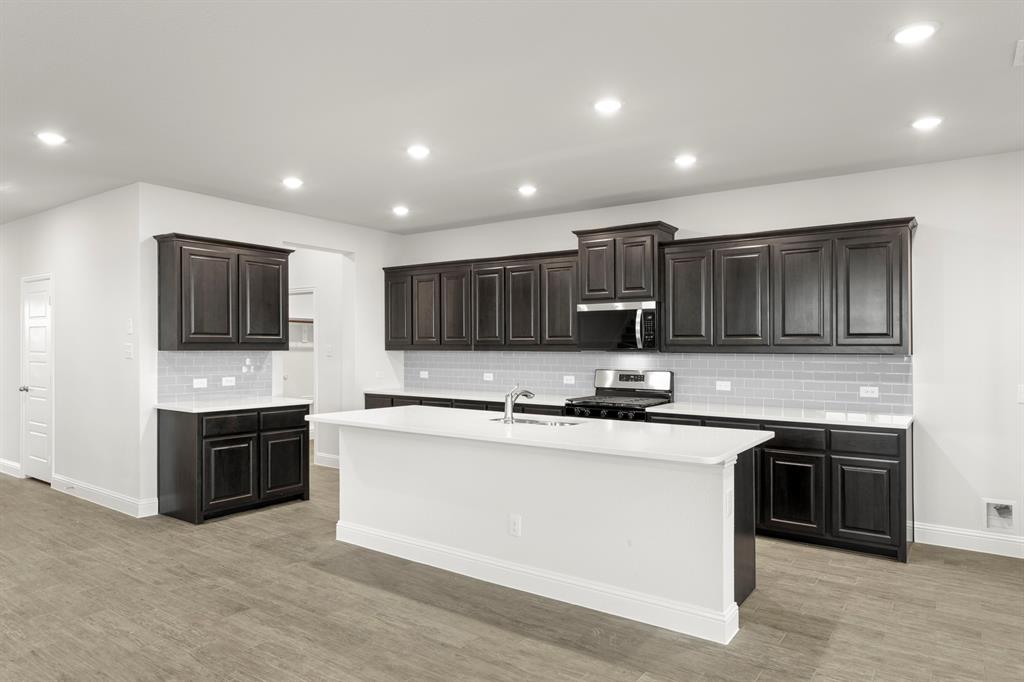 125 Meadow Road Balch Springs, TX 75181 - Photo 5 of 27 a kitchen with stainless steel appliances granite countertop a sink and a stove