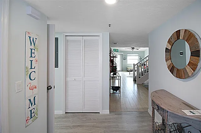 a view of living room and kitchen