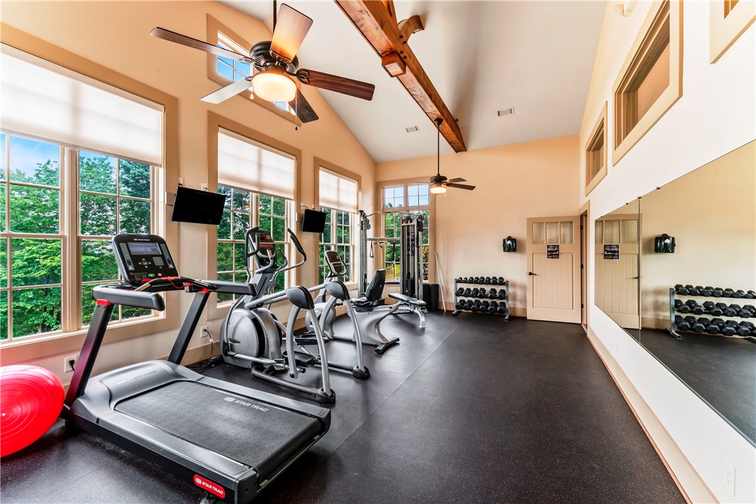 110 Gabriel Way Pickens, SC 29671 - Photo 42 of 48 Community Fitness retreat features vaulted ceilings and ample natural light, creating an invigorating workout space.