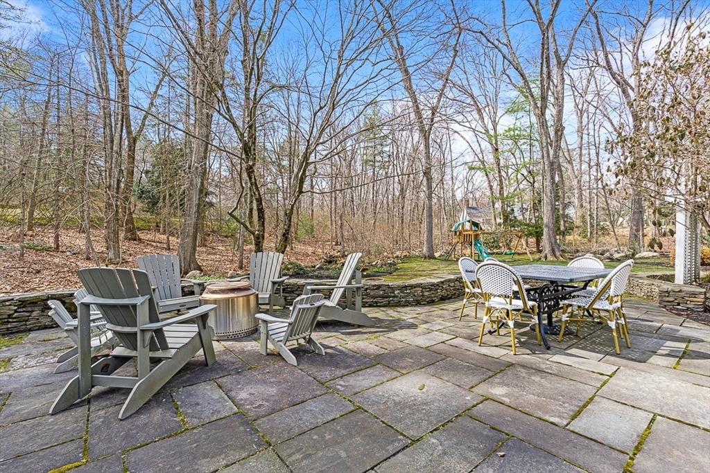 19 Pelham Road Weston, MA 02493 - Photo 14 of 17 a view of a patio with table and chairs and couches