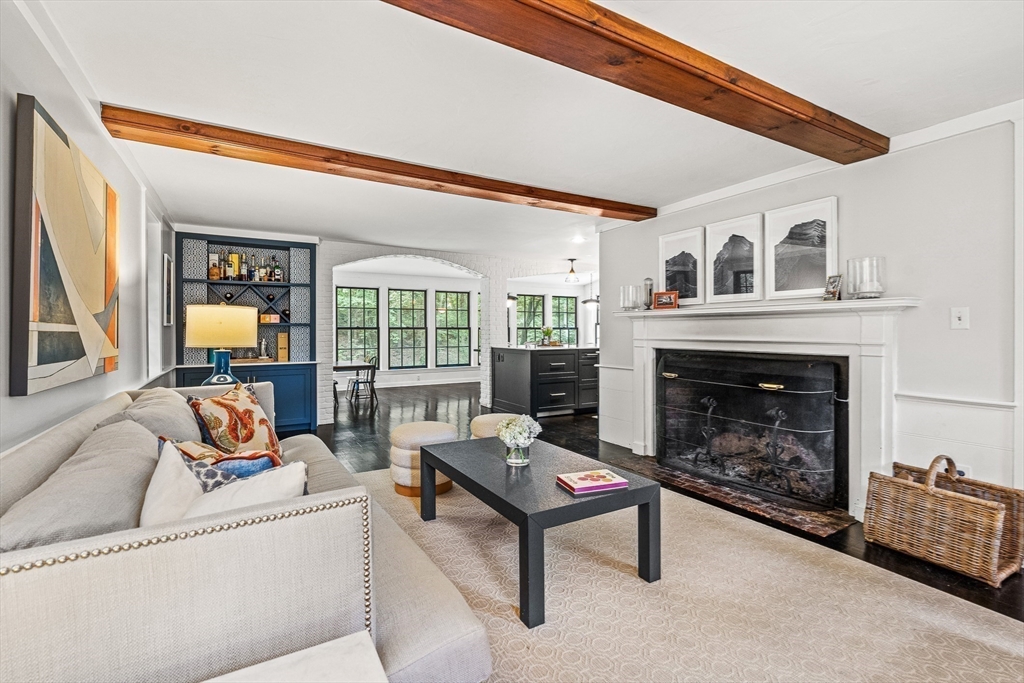 19 Pelham Road Weston, MA 02493 - Photo 8 of 17 a living room with furniture and a fireplace