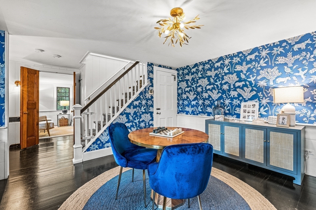 19 Pelham Road Weston, MA 02493 - Photo 9 of 17 a view of a dining room with furniture and wooden floor