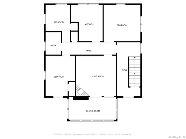 a picture of a bench in front of a door