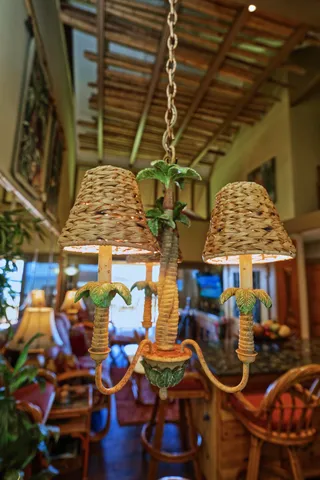a table and chairs in a patio