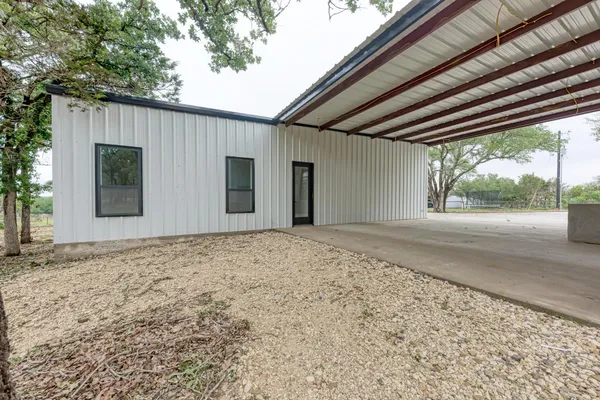 a view of garage and window