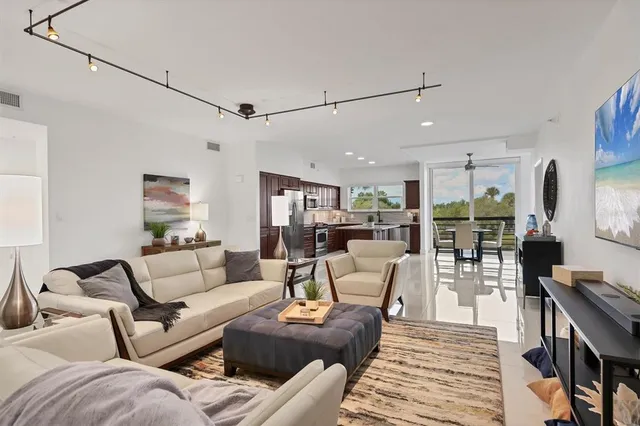 a living room with furniture