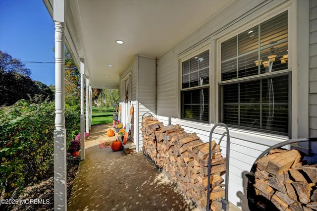 a view of a chairs with a window