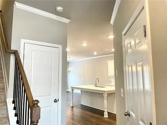 a bathroom with a sink and mirror