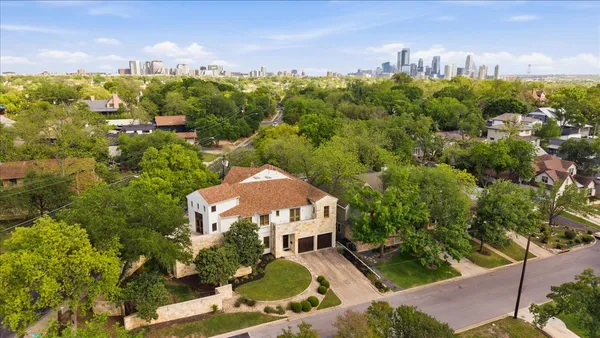 an aerial view of a house