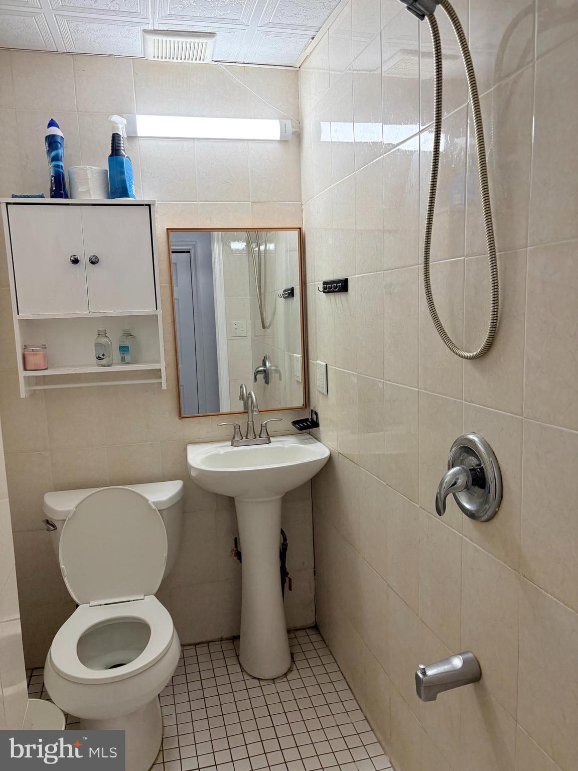 2033 South 9th Street Philadelphia, PA 19148 - Photo 5 of 15 a bathroom with a sink a toilet and mirror