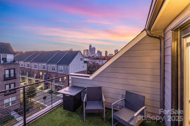 a view of a terrace with chairs