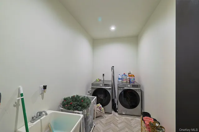 a large kitchen with a table and chairs