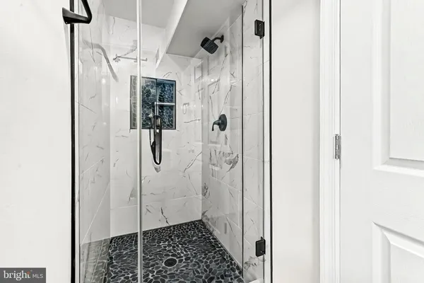 a bathroom with a shower