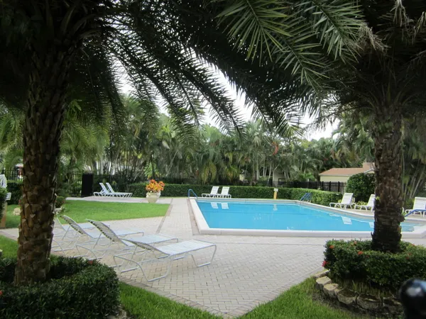 a view of a park with plants