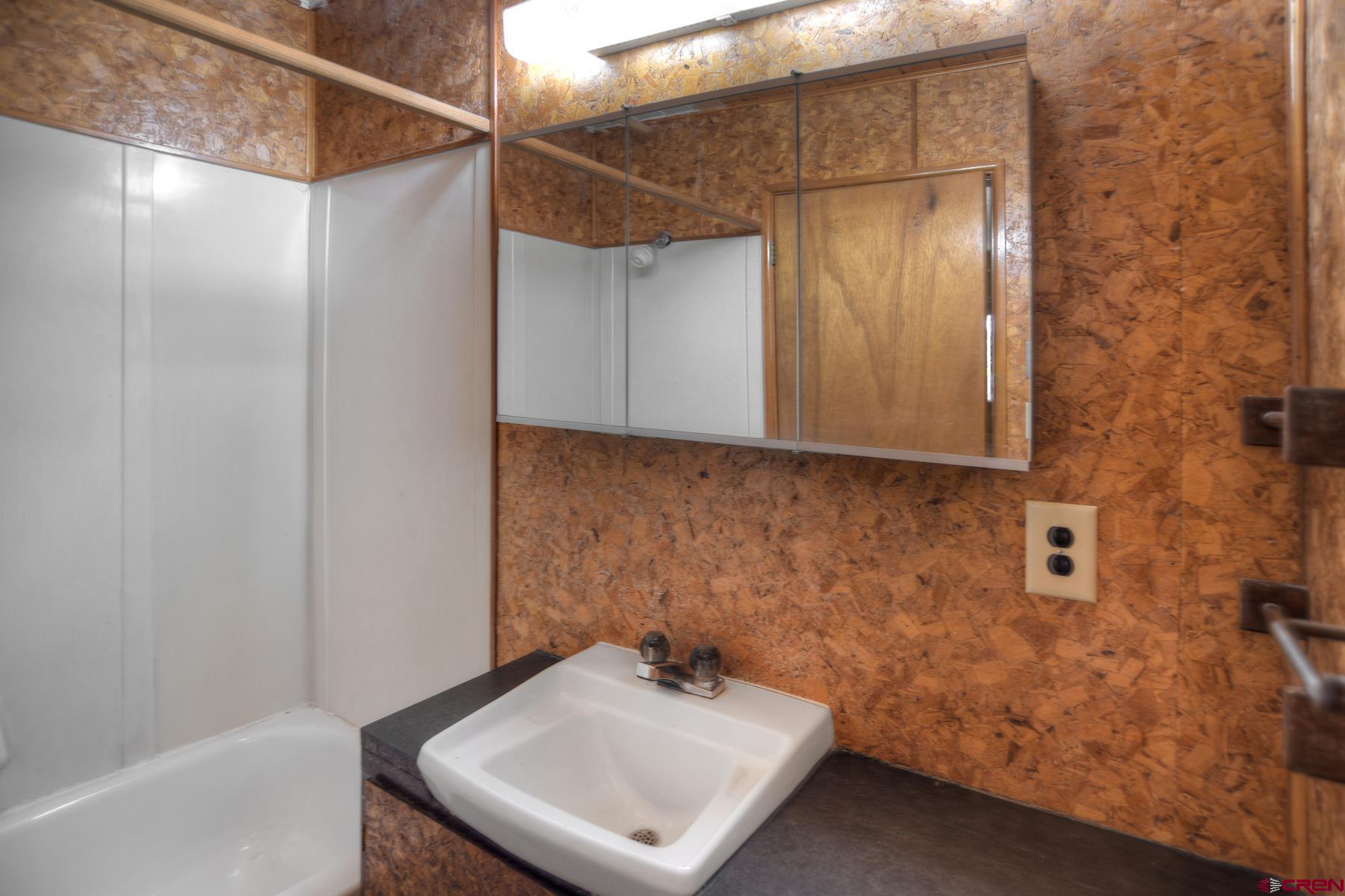 207 Verde Lane Durango, CO 81301 - Photo 27 of 45 a bathroom with a sink a mirror and shower