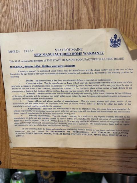 113 D Street Pittsfield, ME 04967 - Photo 17 of 19 HUD Sticker