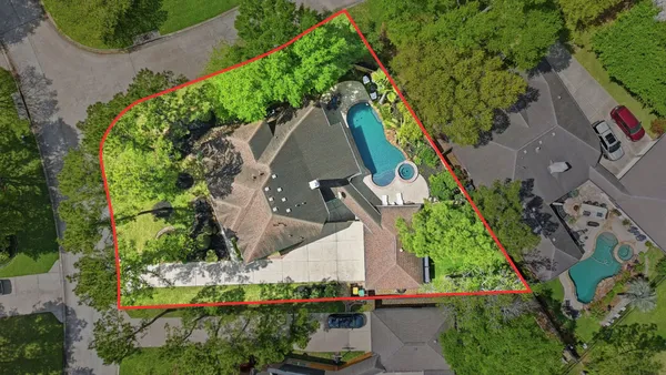 an aerial view of a house