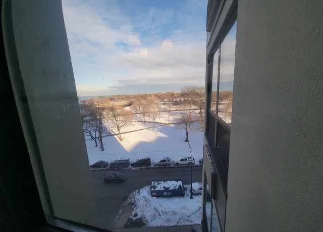 a view of a glass door