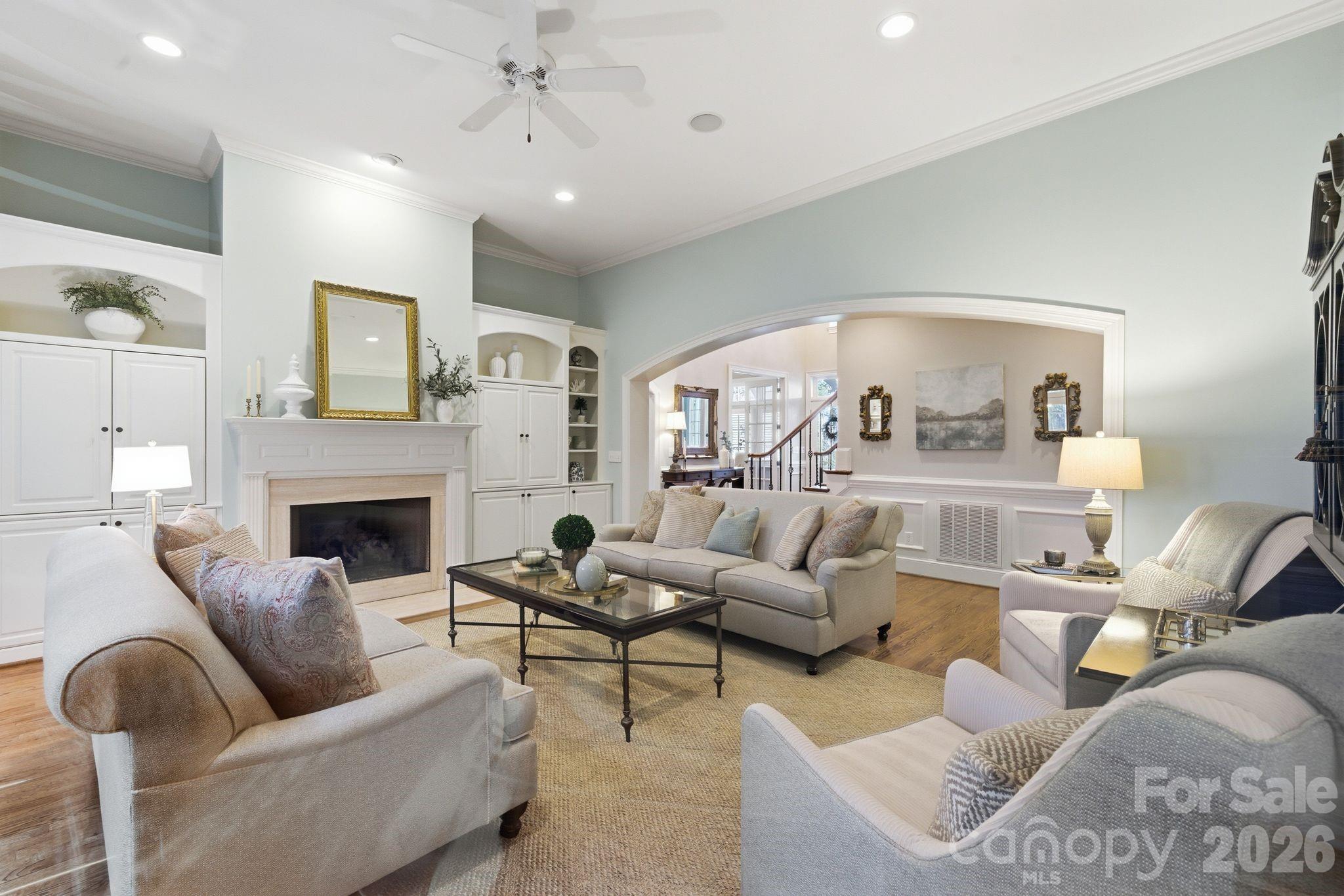 185 Quaker Road Mooresville, NC 28117 - Photo 11 of 43 a living room with furniture and a fireplace