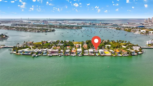 a view of a lake with a city