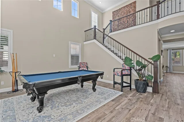 a bench sitting in middle of a house