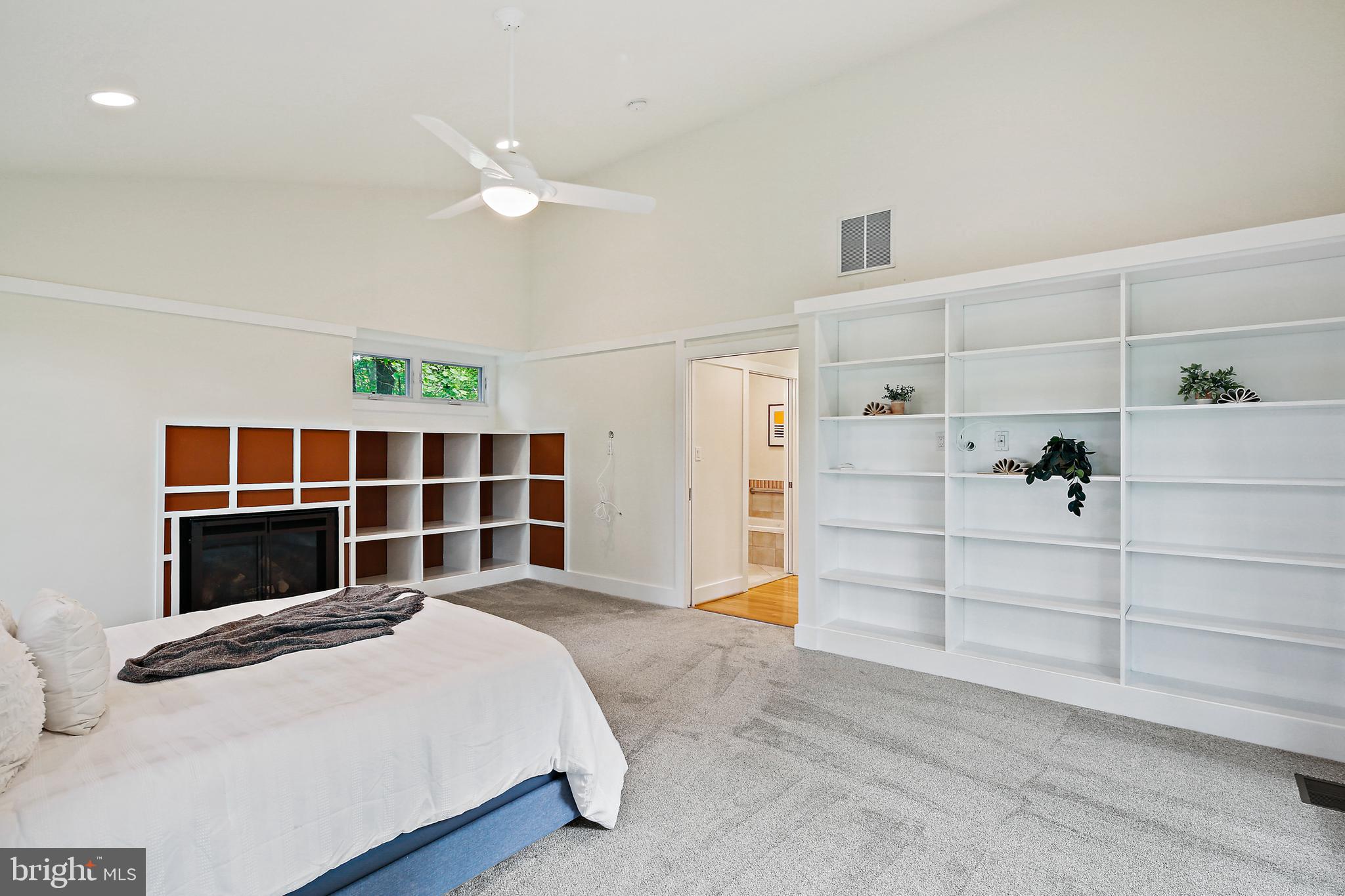 19244 Chandlee Mill Road Sandy Spring, MD 20860 - Photo 36 of 72 In-Law Suite Bedroom w/Built-Ins & Gas Fireplace