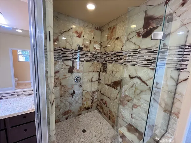 a bathroom with a shower