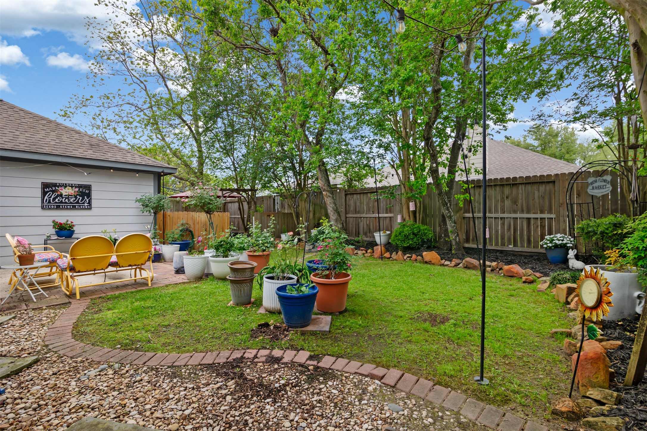 19306 Young Oak Street Spring, TX 77379 - Photo 23 of 28 Another view of the backyard with lots of gardening and professional landscaping as well as greenspace.
